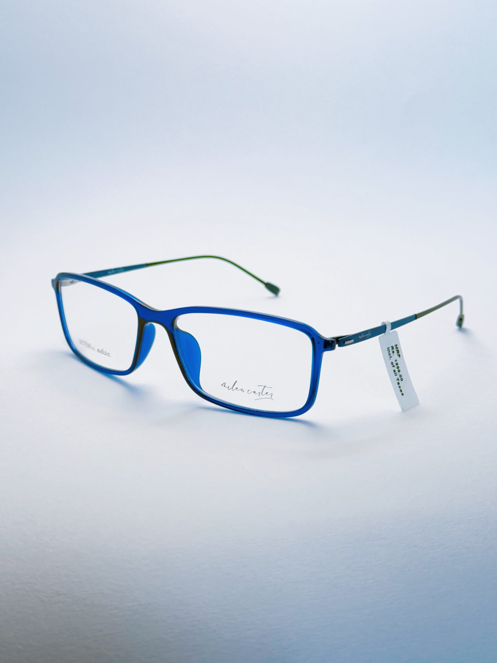 Miles Carter Stylish Blue Ractangular Full Rim Eyeglass At spexovision.com Miles Carter Eyeglasses available on spexovision.com