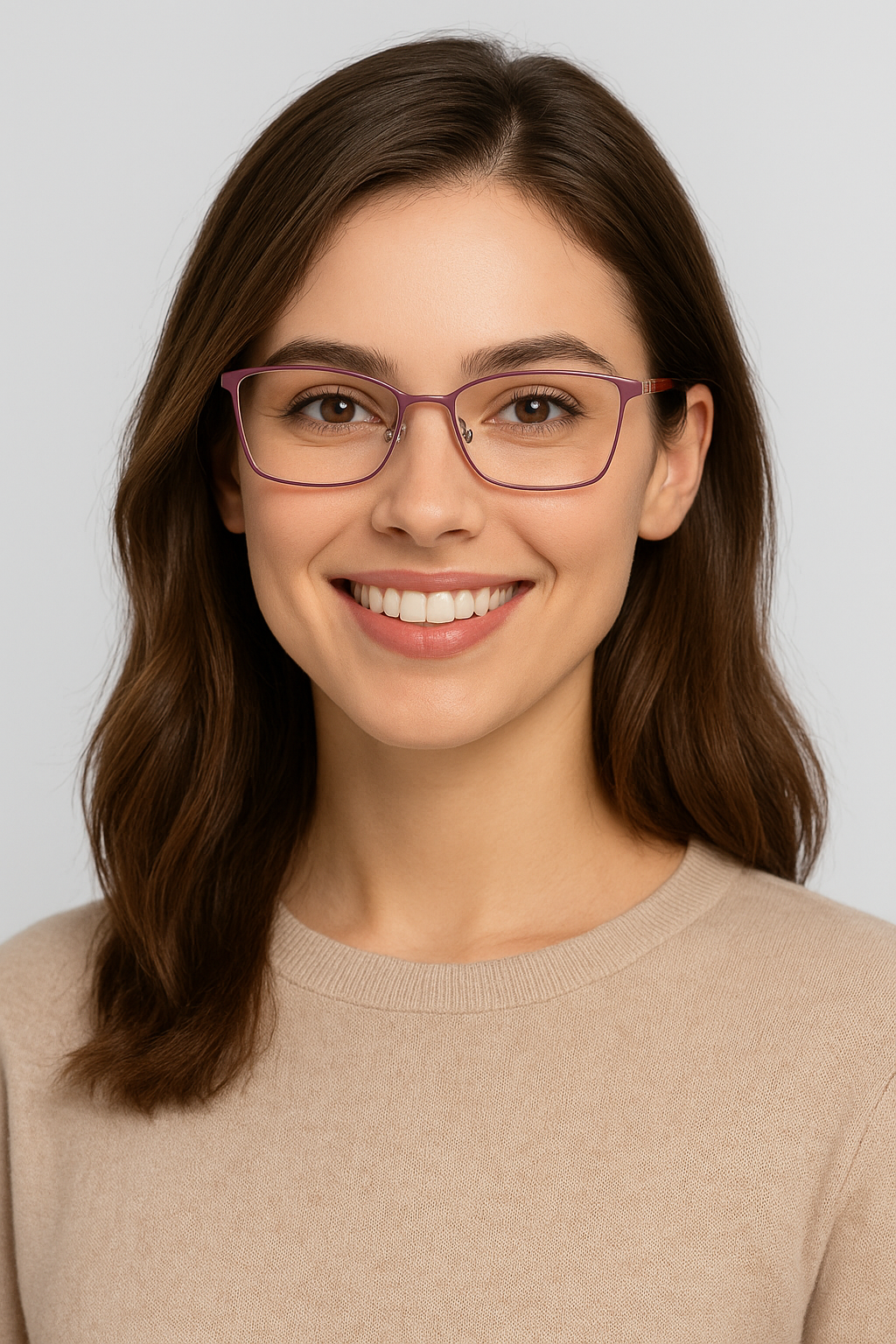 Stylish pink metal rectangular eyeglasses with orange temple tips, ideal for fashion and vision enhancement." . Available at website - www.spexovision.com